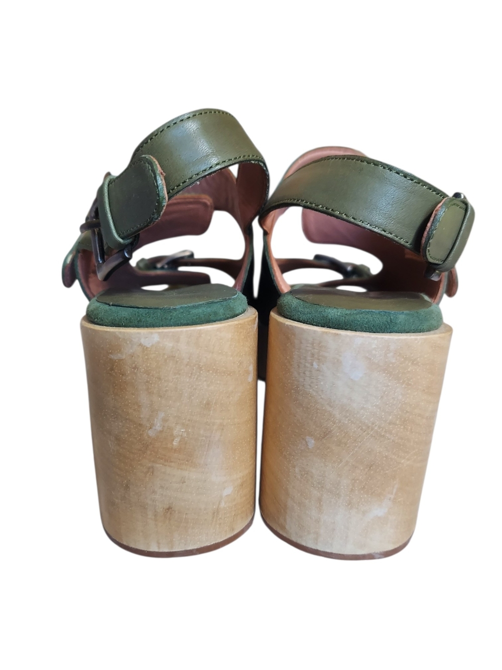 Rachel Comey Olive Green Leather Platform Clog Sandals Sz 9 Made In Peru - Picture 7 of 13